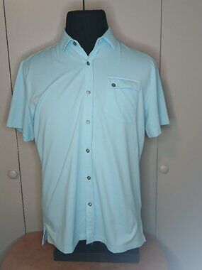 Devereux Proper Threads Teal Blue Medium Short Sleeve Shirt (0865A)